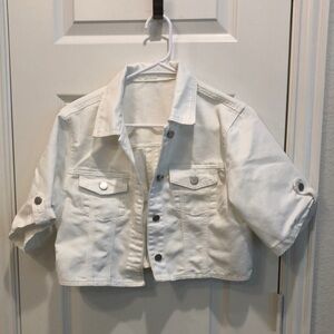 Women’s Shortsleeved White Denim Jacket